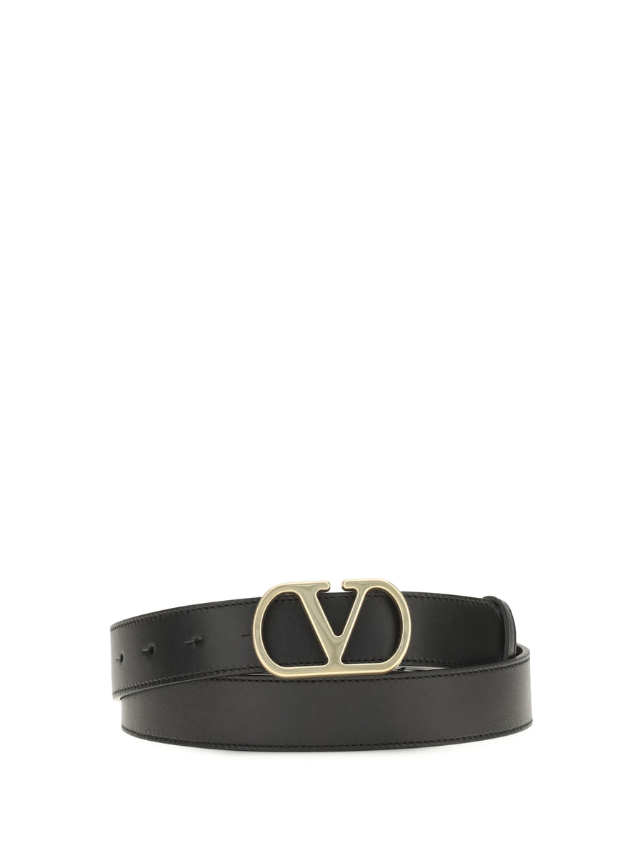 Valentino Garavani 100% Calf Leather Bos Taurus belt in black