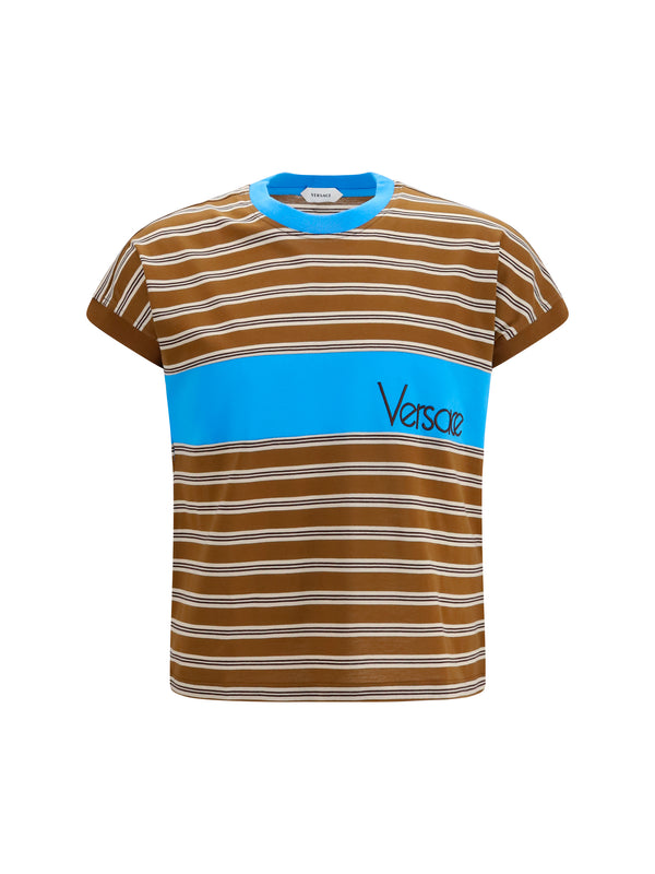 Cotton T-Shirt Striped Chestnut-Beige-Chocolate Chestnut/beige/chocolate T-shirts