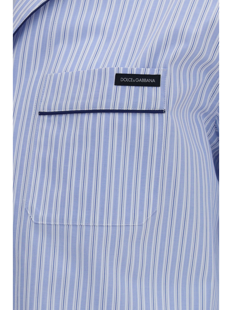 Shirt Embroidered Cotton-Blend Blue