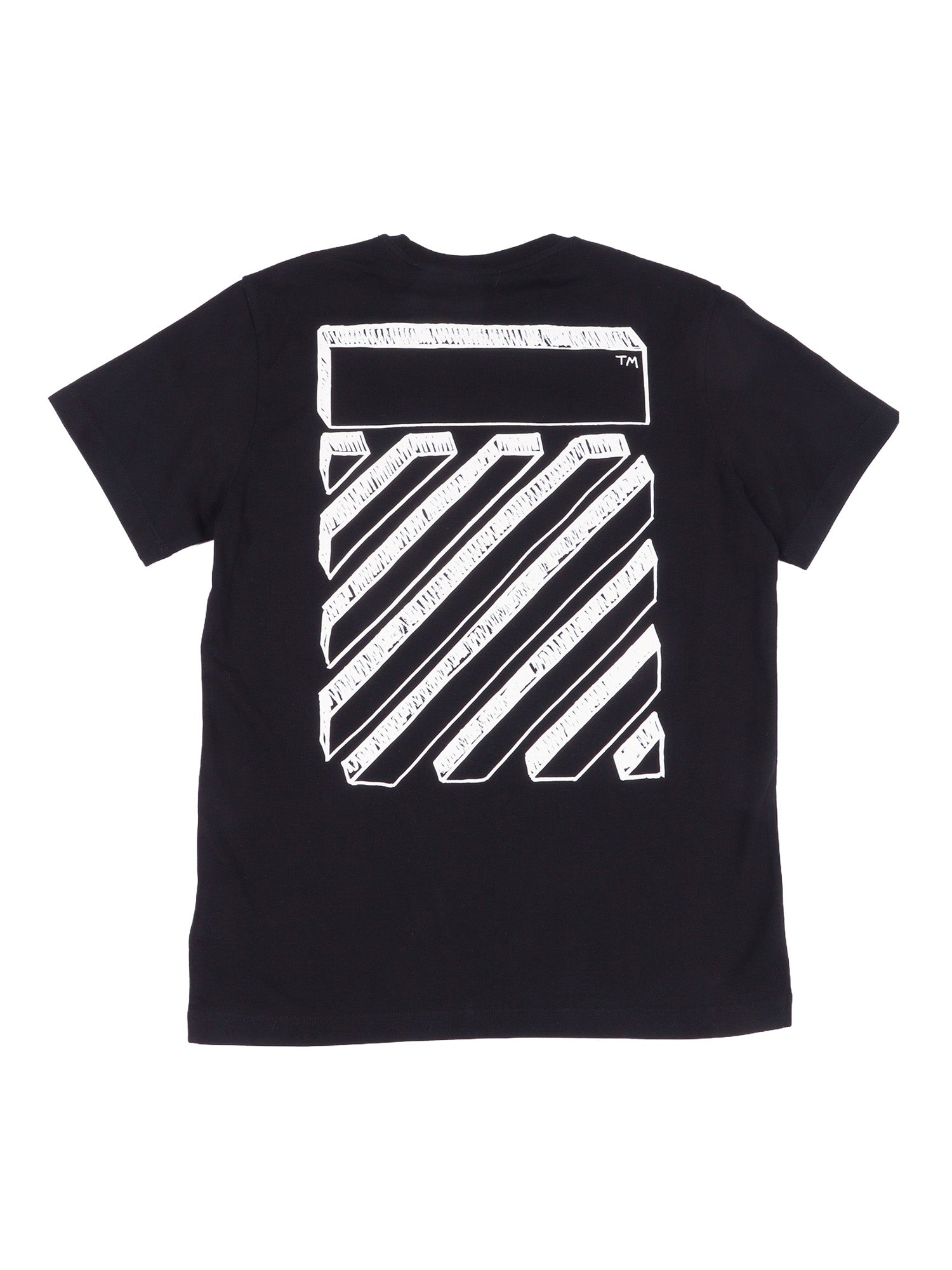 SCRIBBLE DIAG TEE S-S Black Cotton Short Sleeves T-shirt