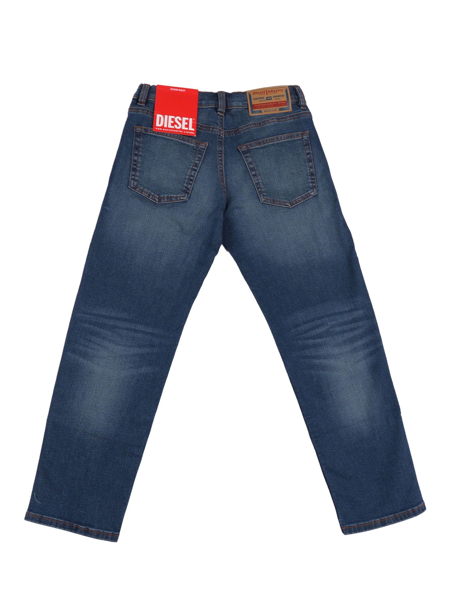 5 pockets Blue Cotton Elastane Jean
