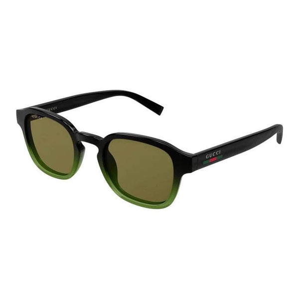 Gucci Sunglasses Square Full Rim, Black-Green Frame And Green Lens Gg2106s003