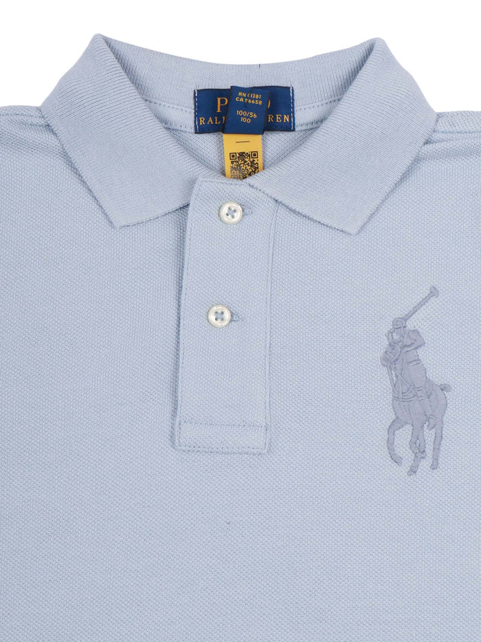 Ss Kc-Tops-Knit Light Blue Cotton Short Sleeves Polo