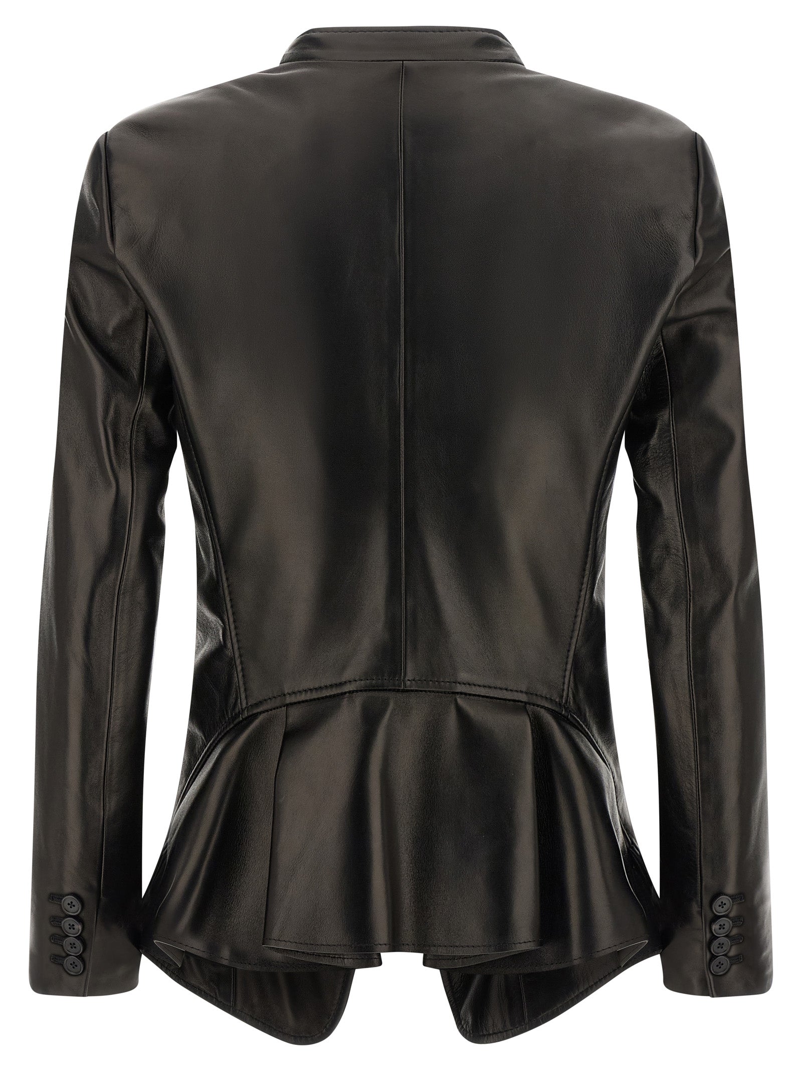 Nappa blazer Black Lamb Leather (ovis Aries) Blazer, Suits