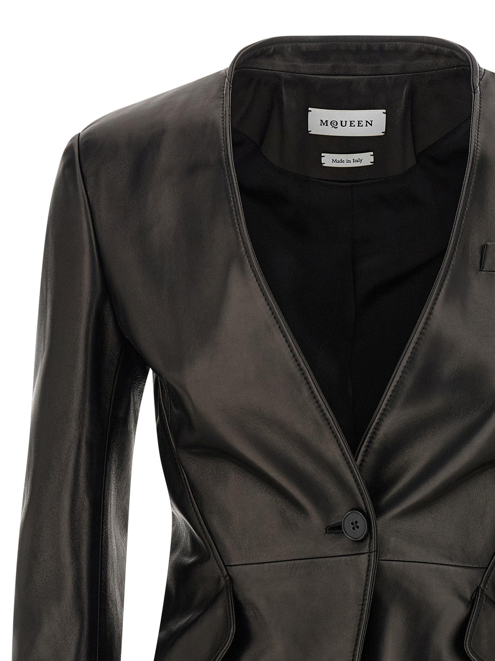 Nappa blazer Black Lamb Leather (ovis Aries) Blazer, Suits