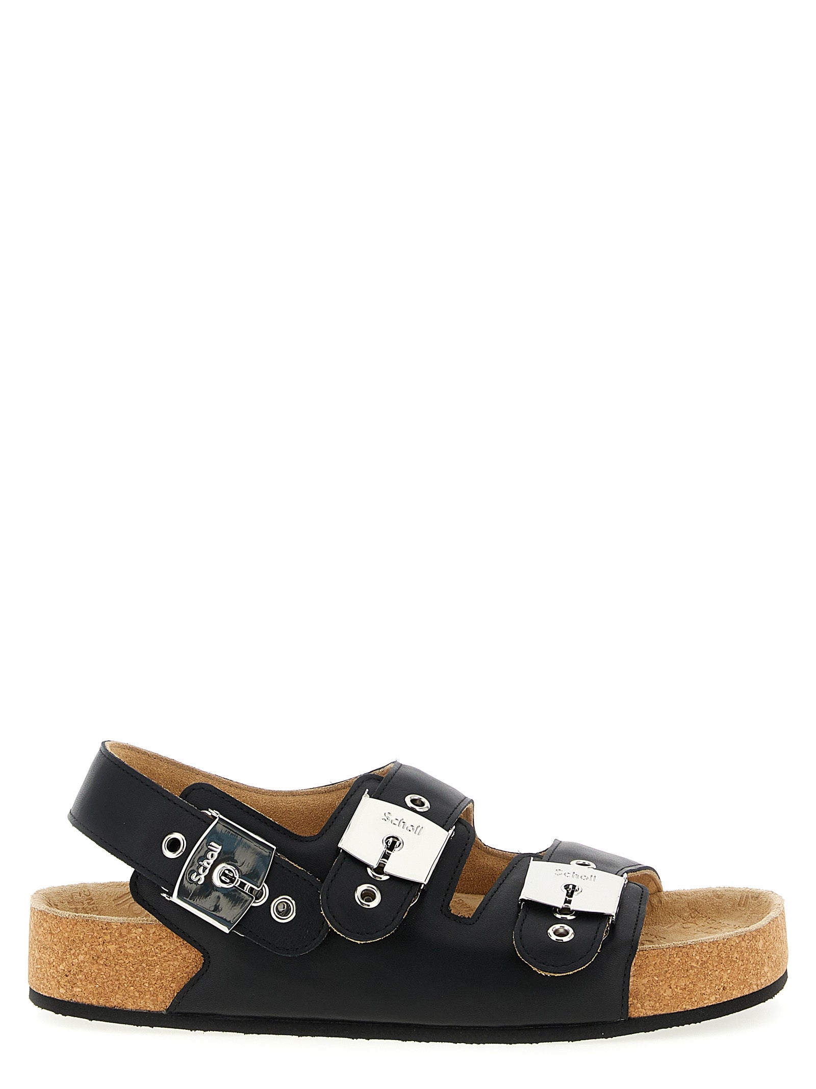 Balenciaga x Scholl sandals Black Calfskin Leather (bos Taurus)