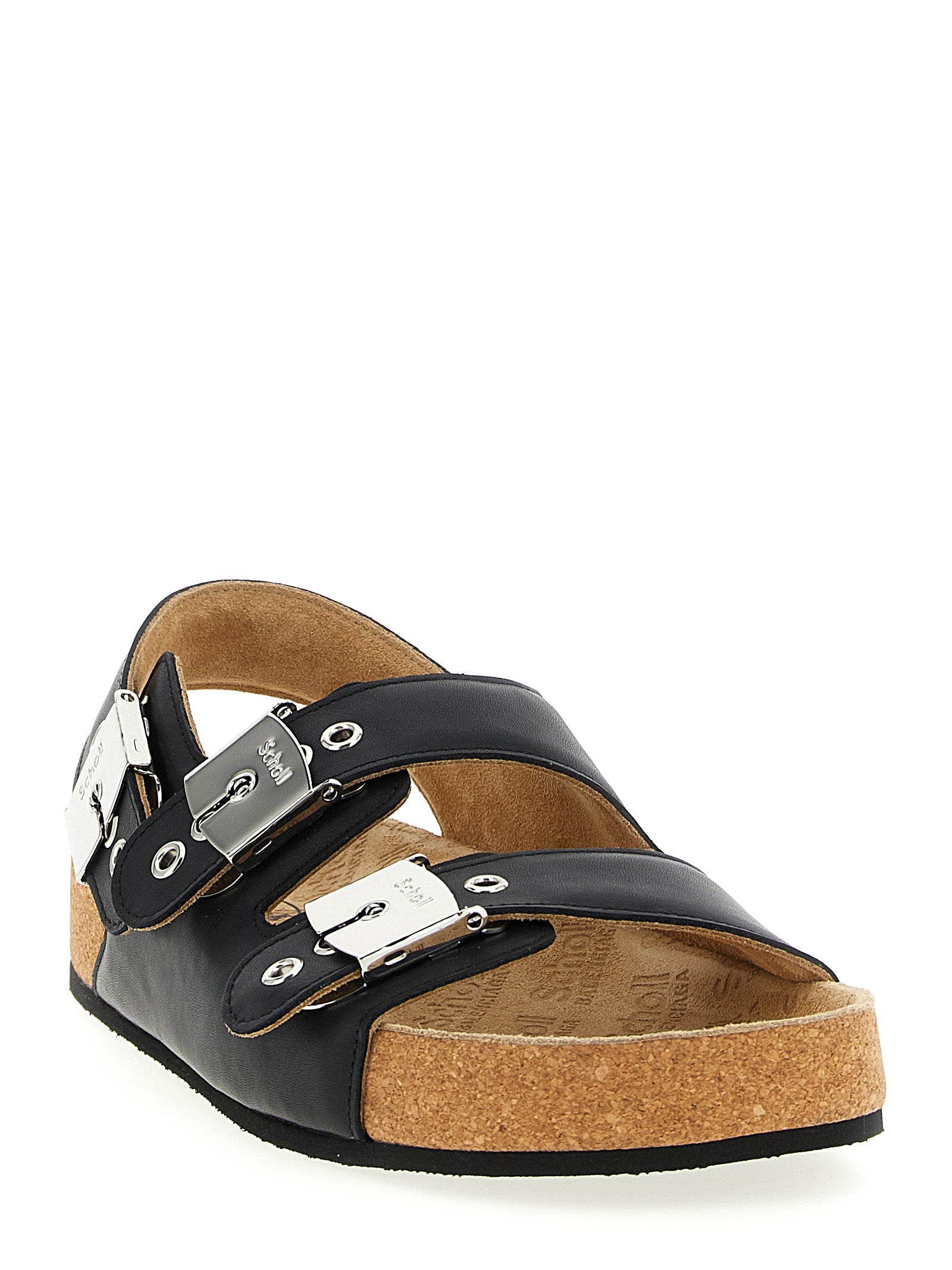 Balenciaga x Scholl sandals Black Calfskin Leather (bos Taurus)