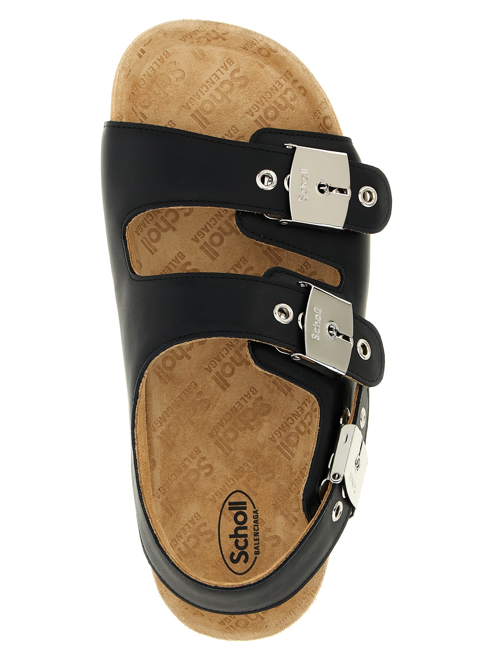 Balenciaga x Scholl sandals Black Calfskin Leather (bos Taurus)