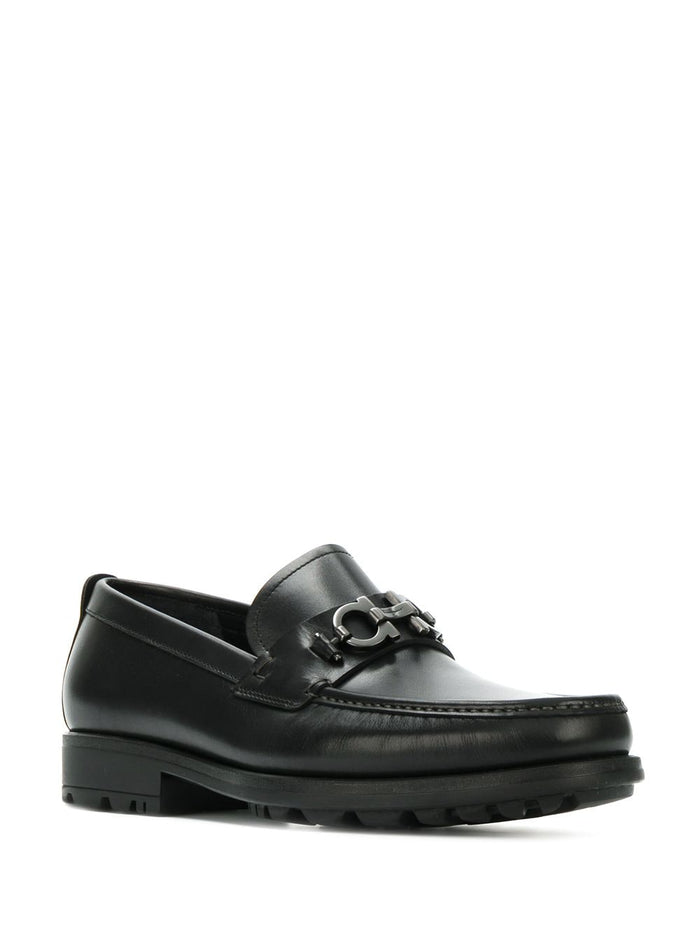 Ferragamo Flat Shoes Black Furs & Skins->leather100 %