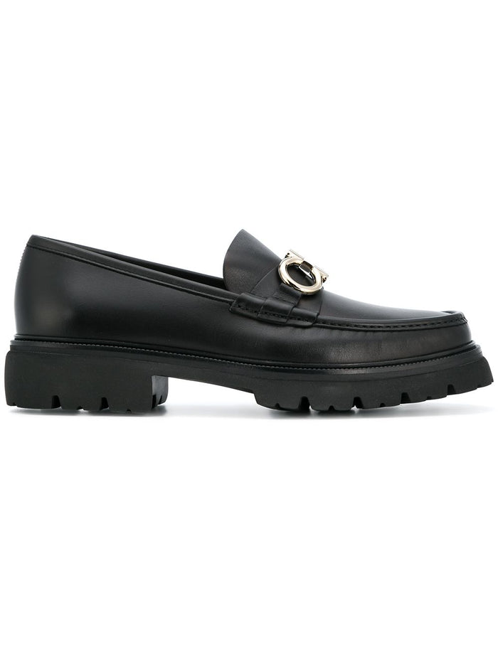 Ferragamo Flat Shoes Black Furs & Skins->leather100 %