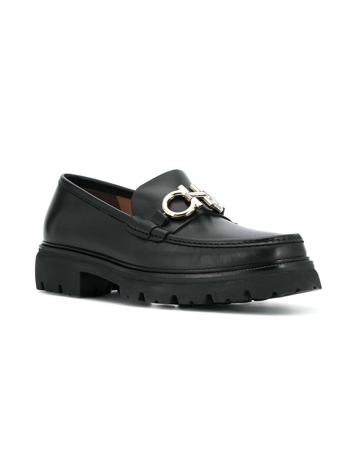 Ferragamo Flat Shoes Black Furs & Skins->leather100 %
