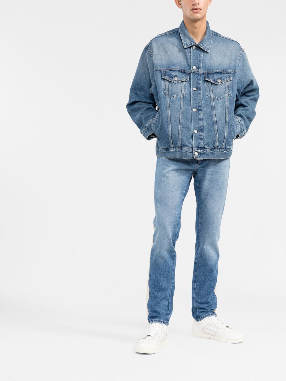 Palm Angels Jeans Clear Blue Outer: Cotton