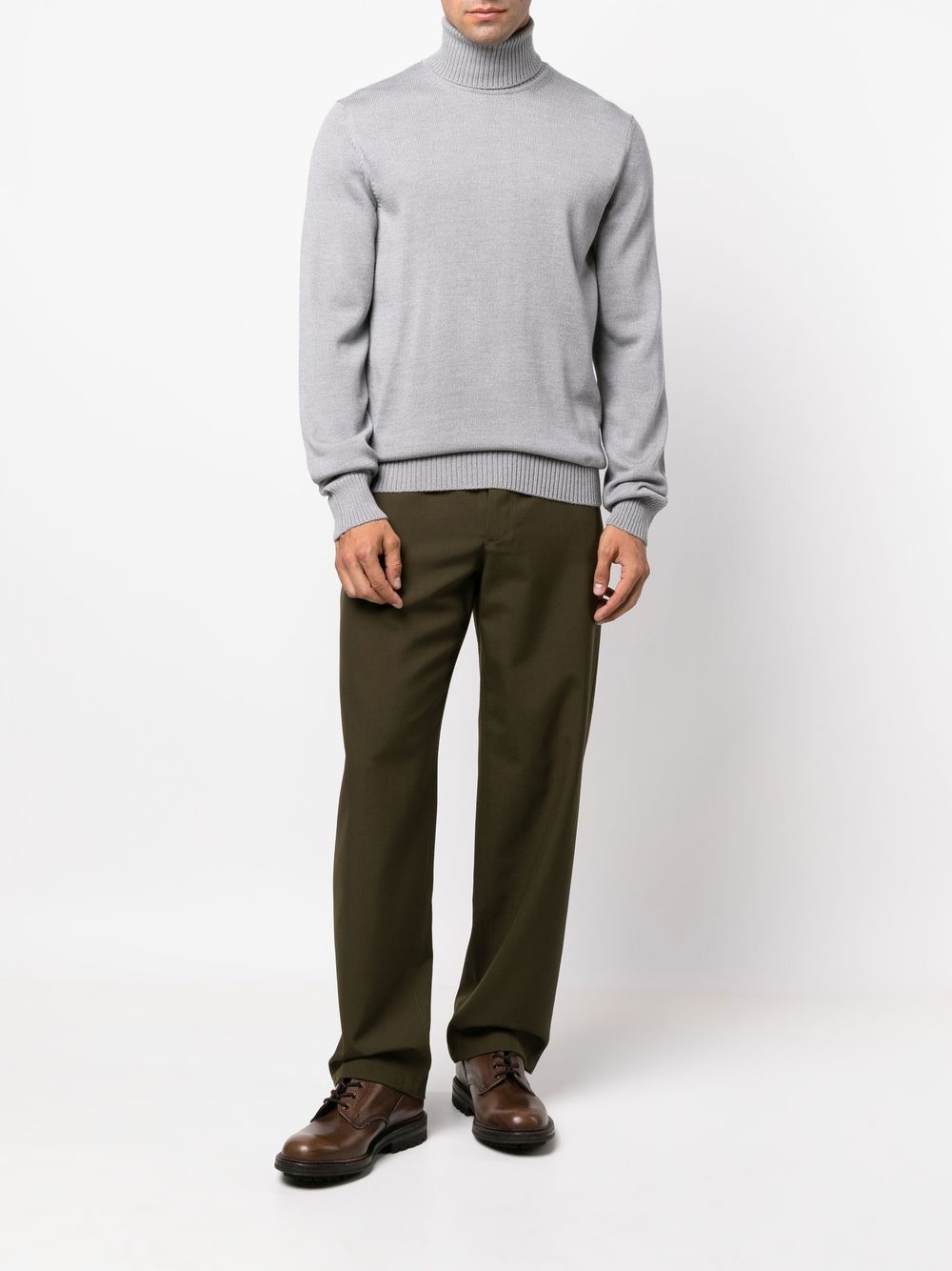 E.ARMANI EXCLUSIVE PRE Sweaters Light Grey Virgin Wool