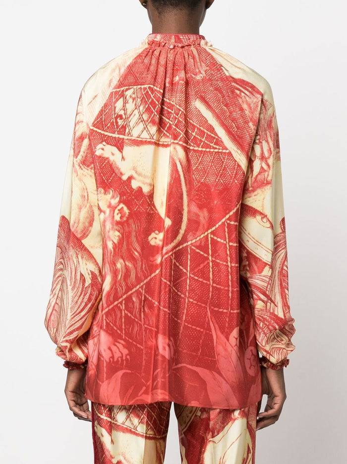 F.R.S . Shirts Red Silk