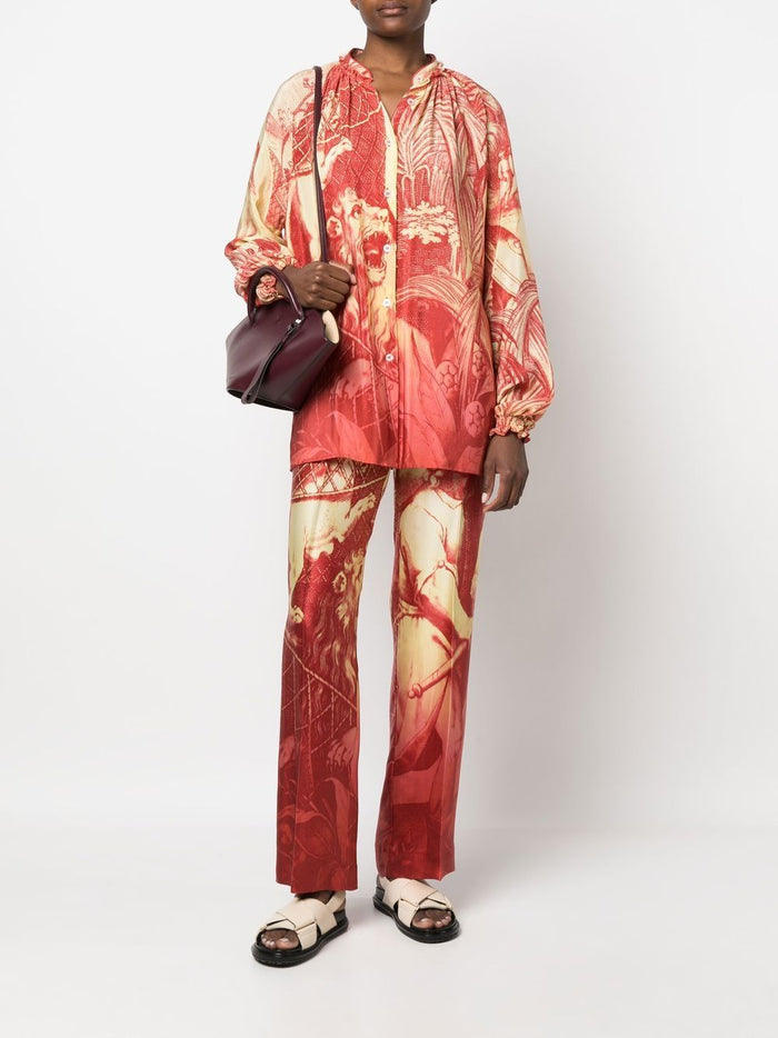 F.R.S . Shirts Red Silk