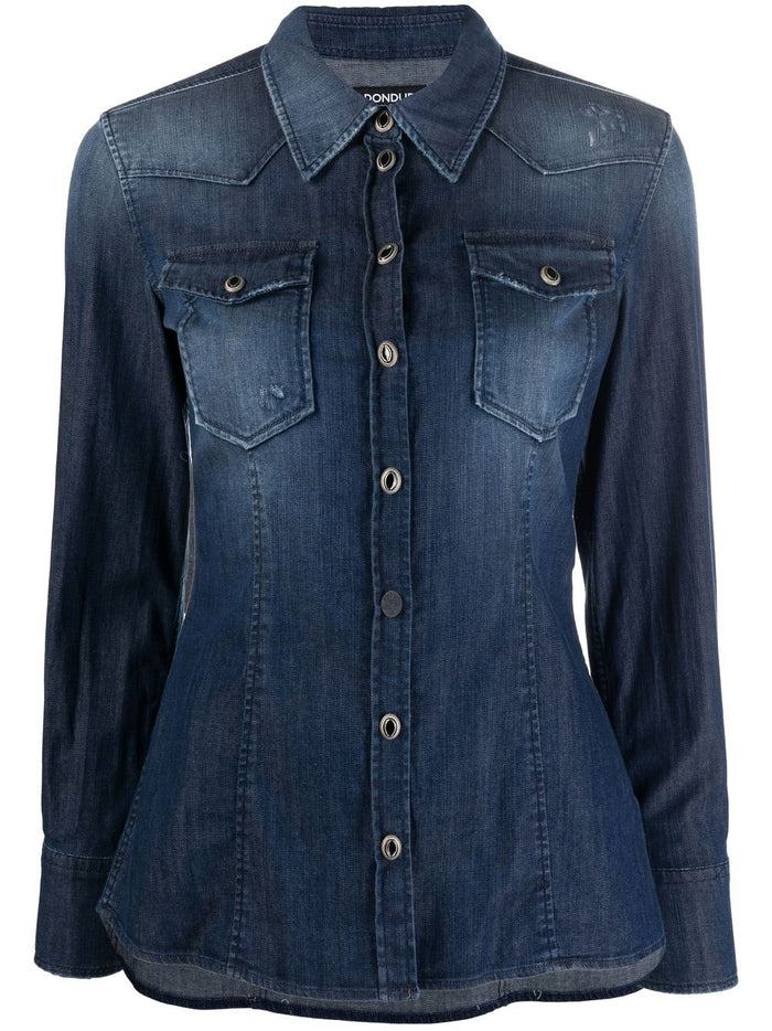 Dondup Shirts Blue Cotton