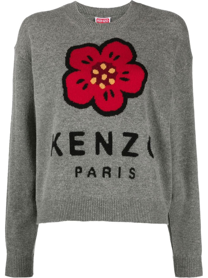 Kenzo Sweaters Grey Wool