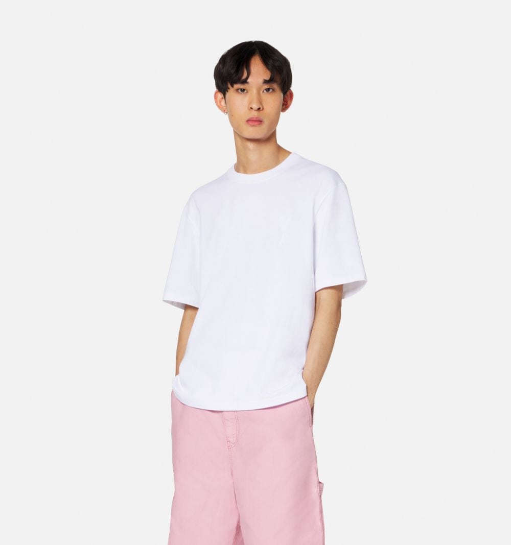 Ami Paris T-Shirts And Polos White Organic Cotton
