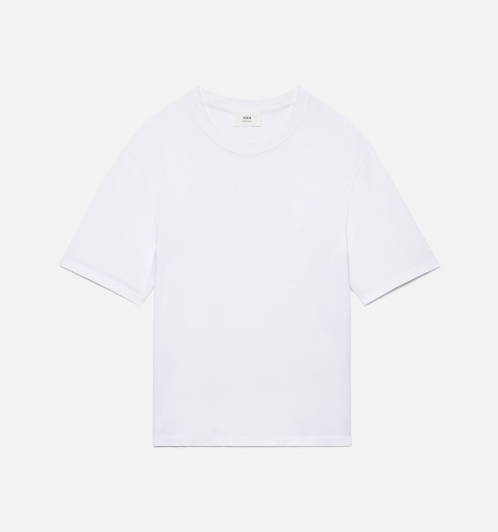 Ami Paris T-Shirts And Polos White Organic Cotton