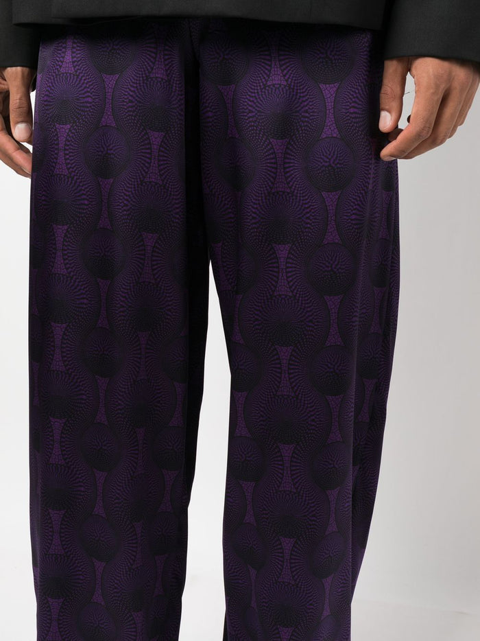 OZWALD BOATENG Trousers Purple Silk