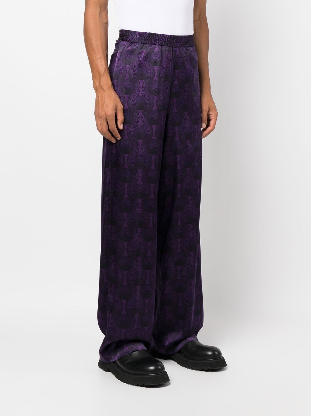OZWALD BOATENG Trousers Purple Silk
