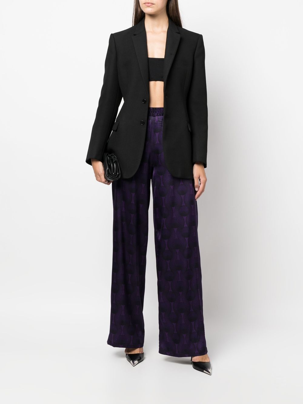 OZWALD BOATENG Trousers Purple Silk