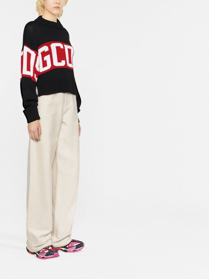 GCDS Sweaters Black Wool