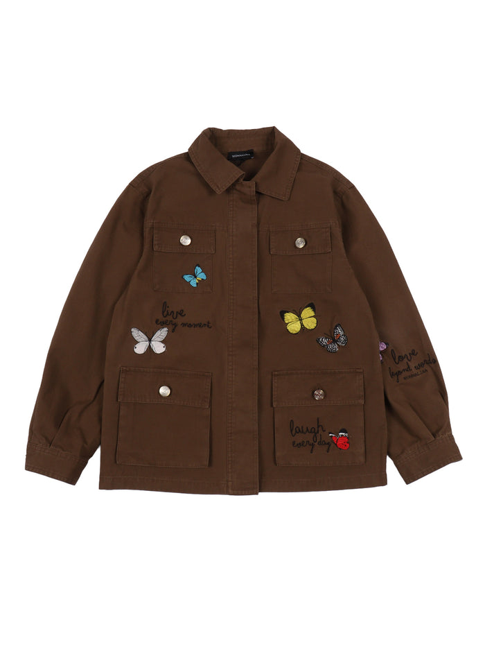 CANVAS SAHARIAN JACKET Brown Cotton Cape