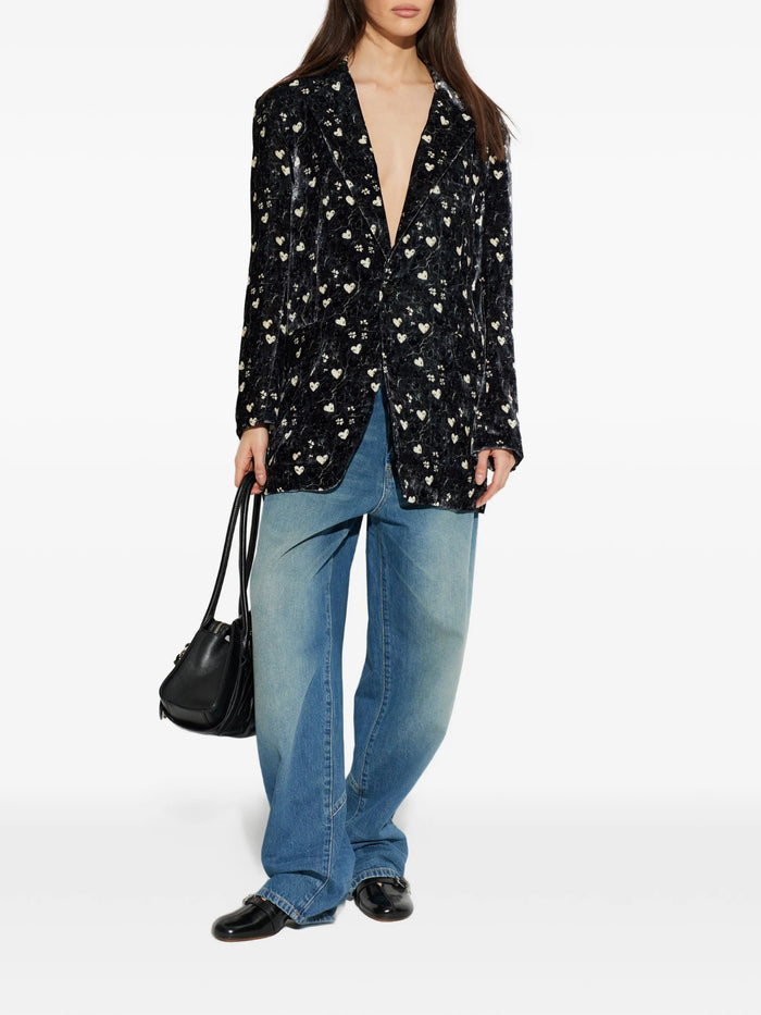 Denim Blu Di Cotone Con Resinature Blue Jean