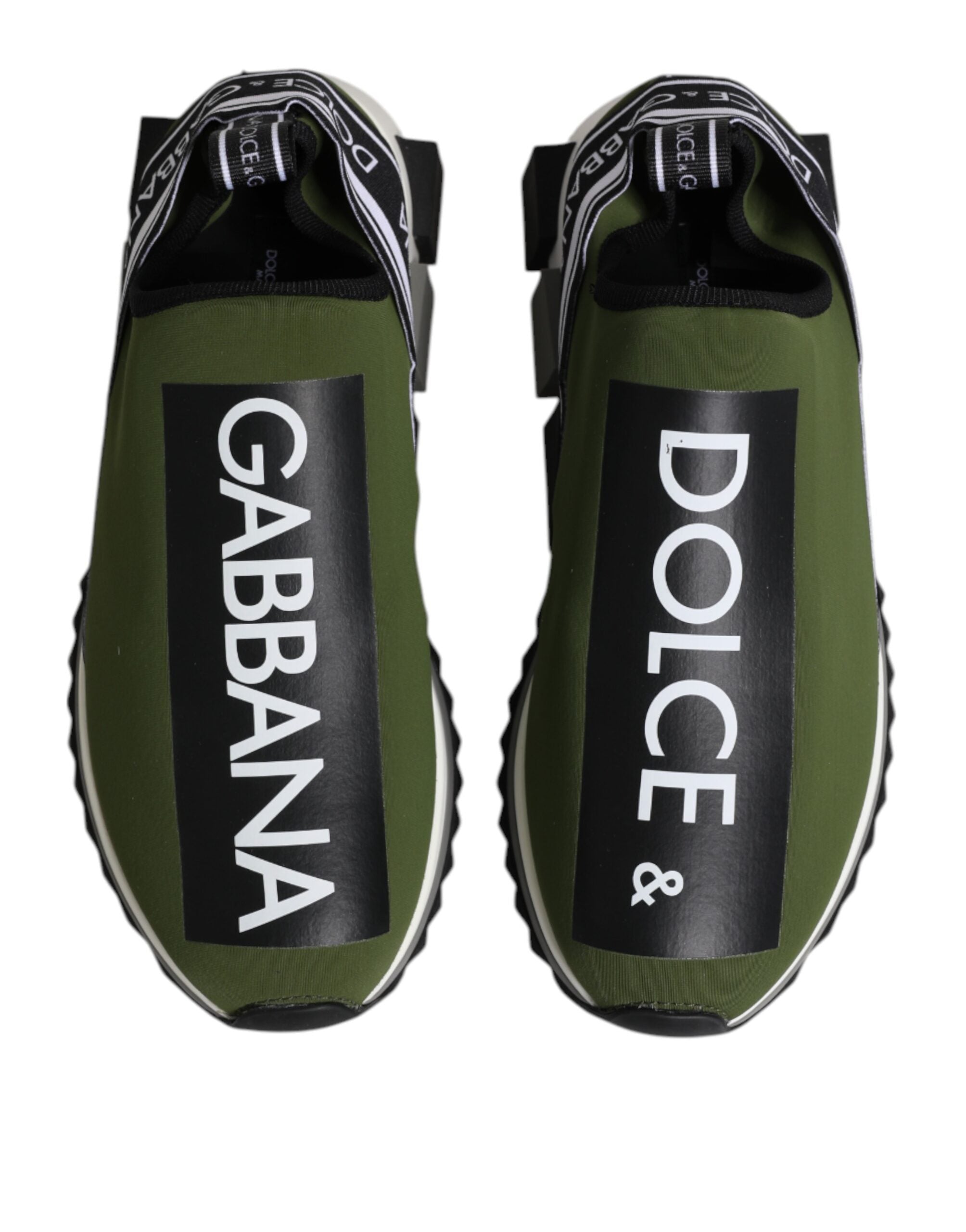 Dolce & Gabbana 50% Nylon 20% Elastane 15% Viscose 15% PU sneaker in green — view 2