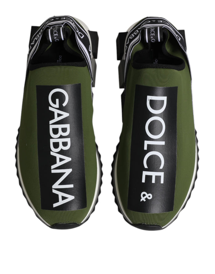 Dolce & Gabbana 50% Nylon 20% Elastane 15% Viscose 15% PU sneaker in green — view 2
