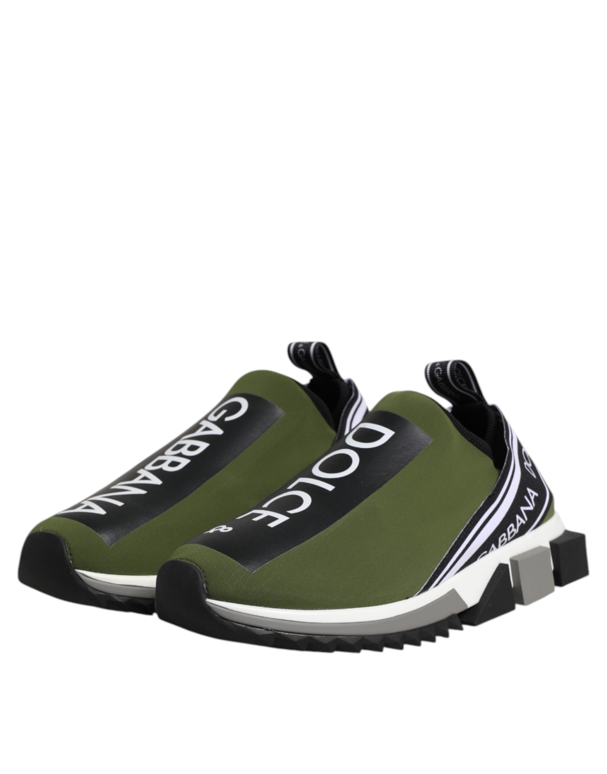 Dolce & Gabbana 50% Nylon 20% Elastane 15% Viscose 15% PU sneaker in green — view 3