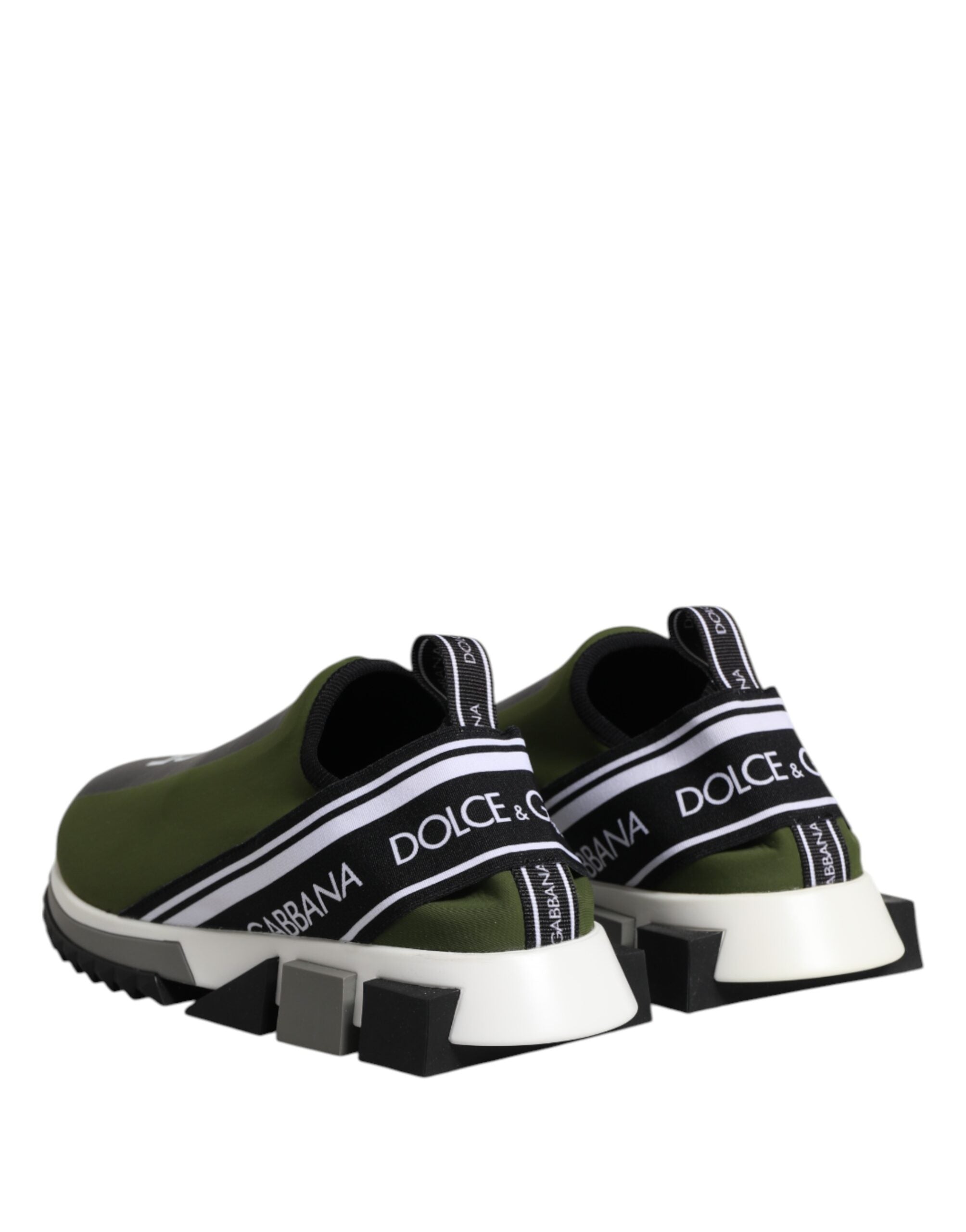 Dolce & Gabbana 50% Nylon 20% Elastane 15% Viscose 15% PU sneaker in green — view 4