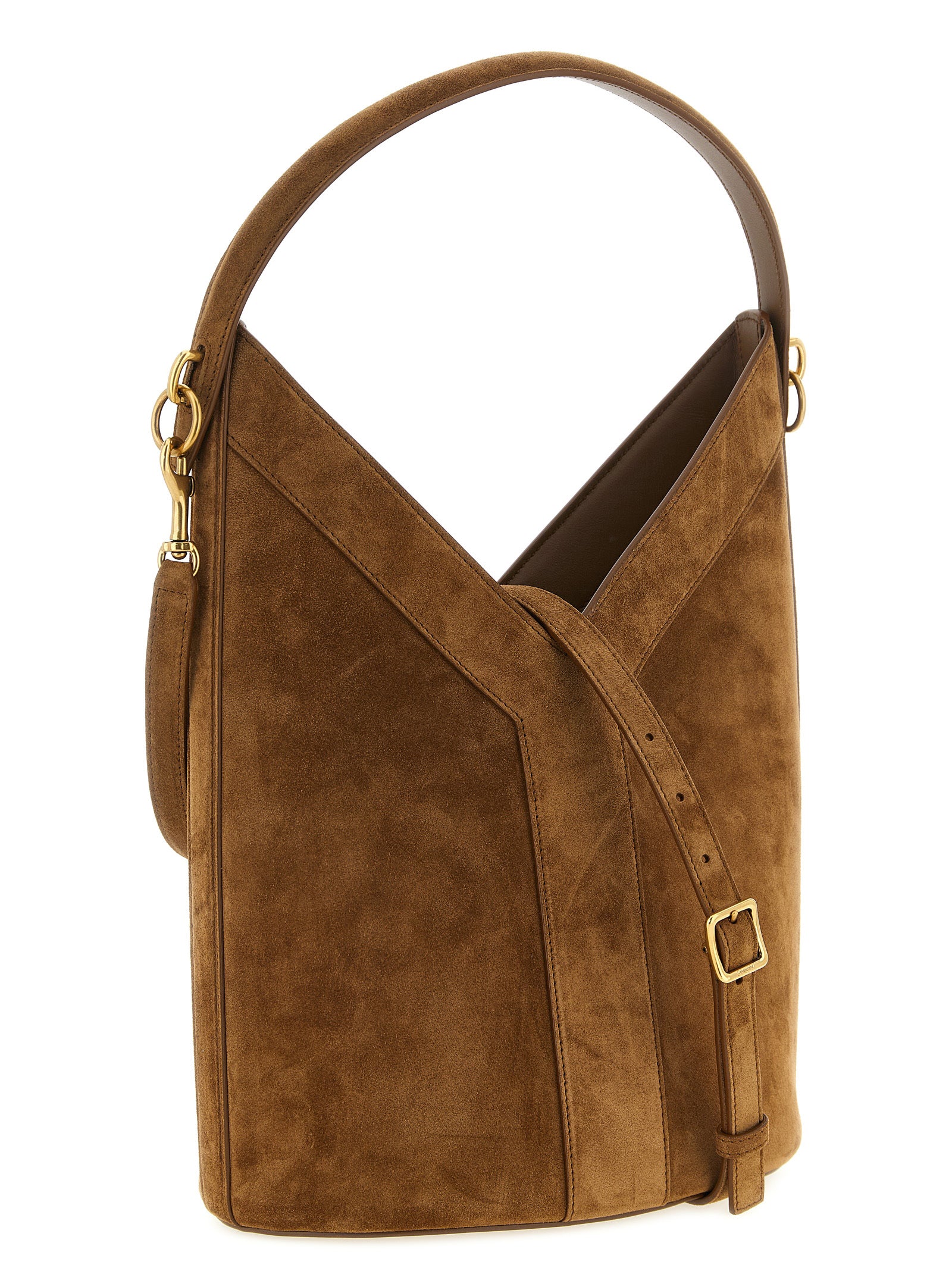 Y Long shoulder bag Brown Calfskin Leather (bos Taurus)