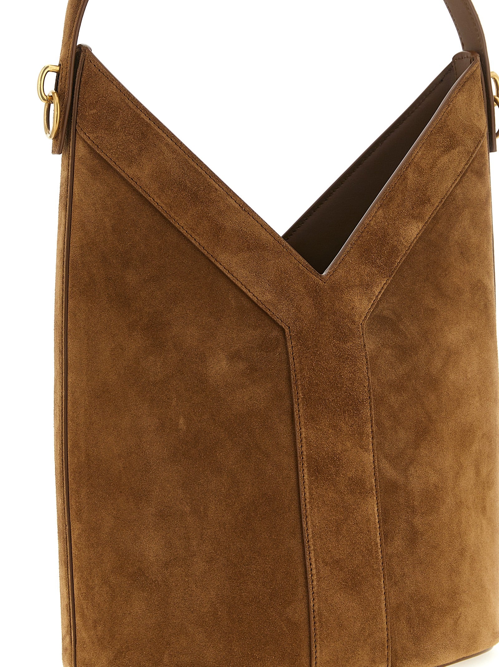 Y Long shoulder bag Brown Calfskin Leather (bos Taurus)