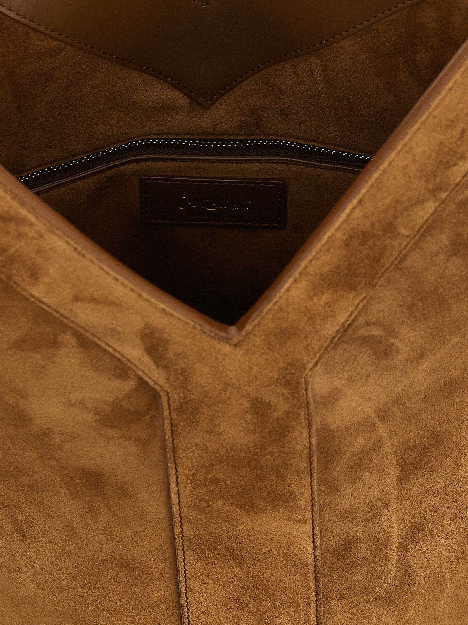 Y Long shoulder bag Brown Calfskin Leather (bos Taurus)