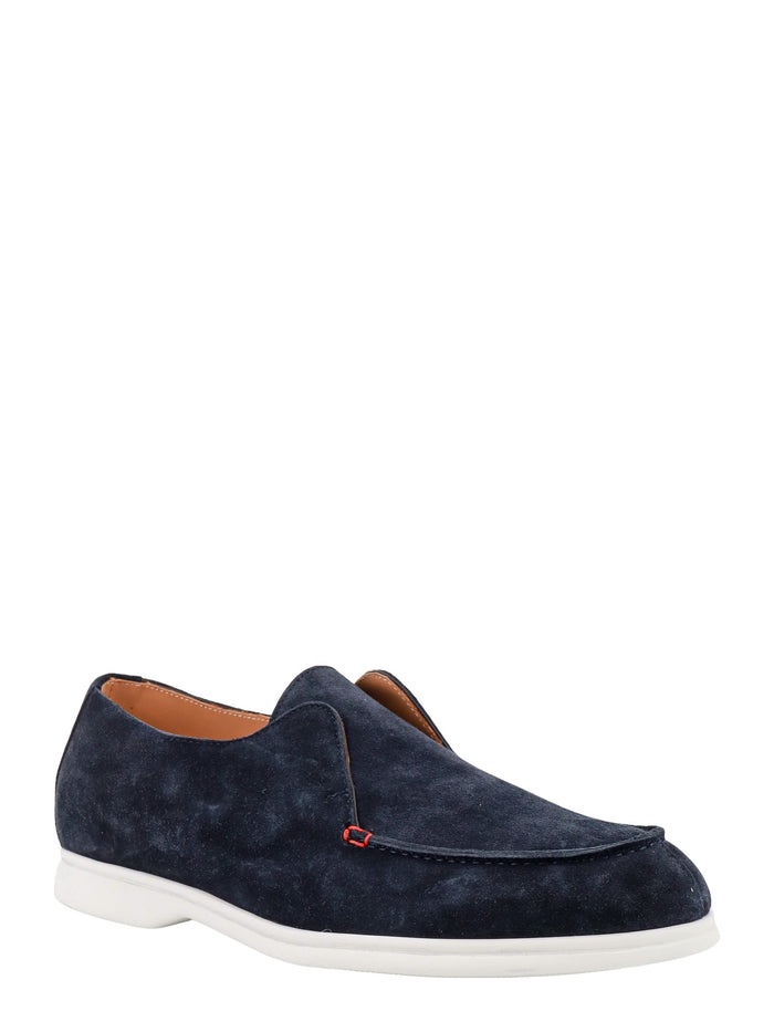 Kiton Ciro Paone Flat Shoes Blue Suede