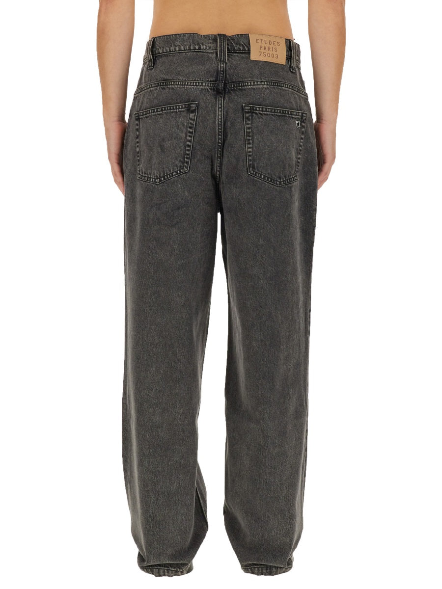 Wide Leg Jeans Black Organic Cotton