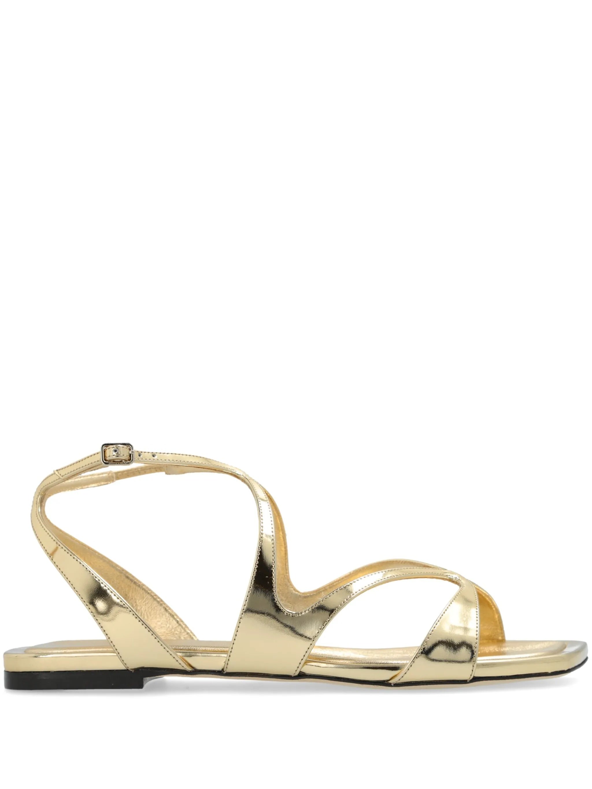 Ayla Flat Metallic Metal / Leather | Calzature
