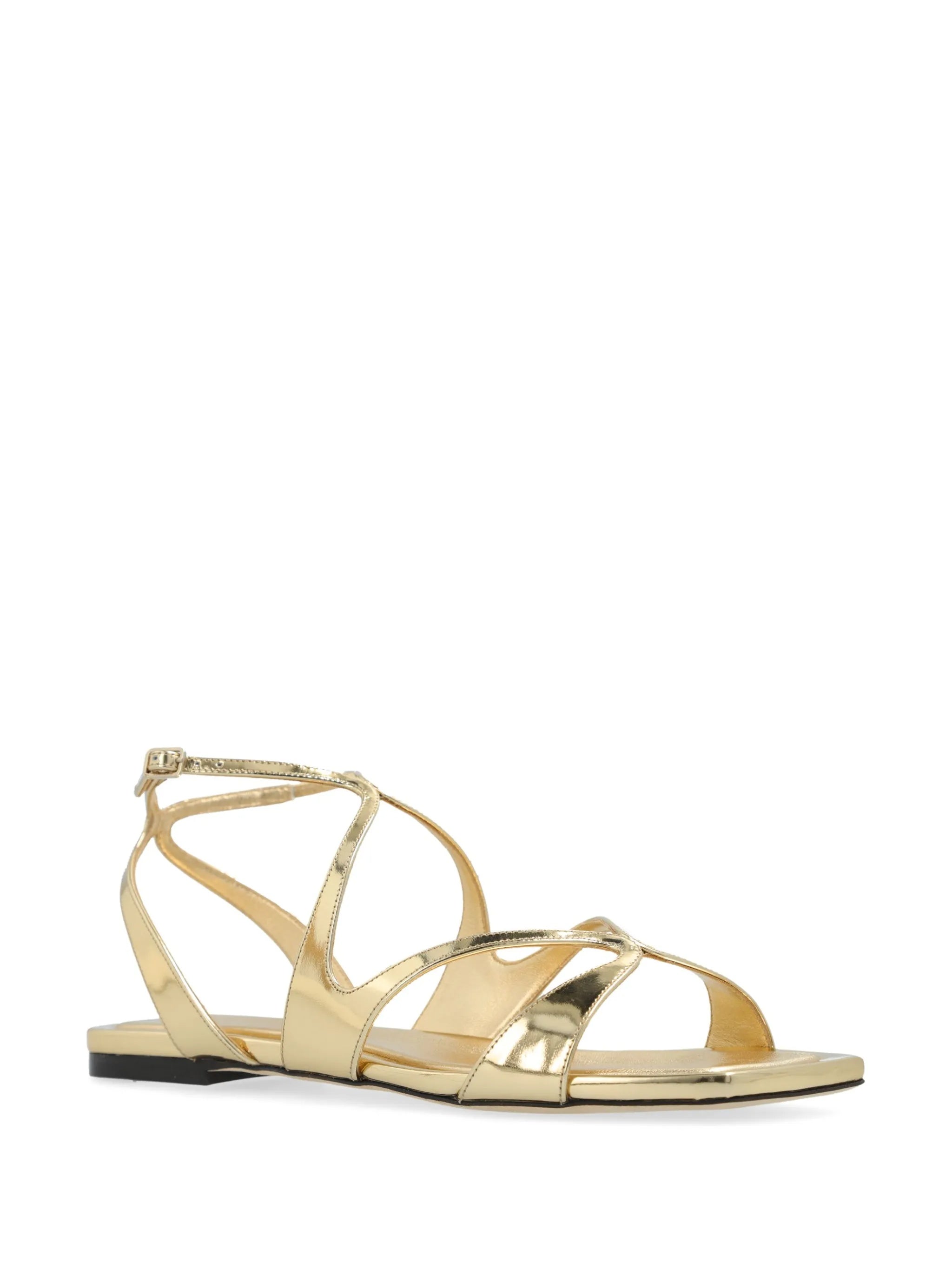 Ayla Flat Metallic Metal / Leather | Calzature