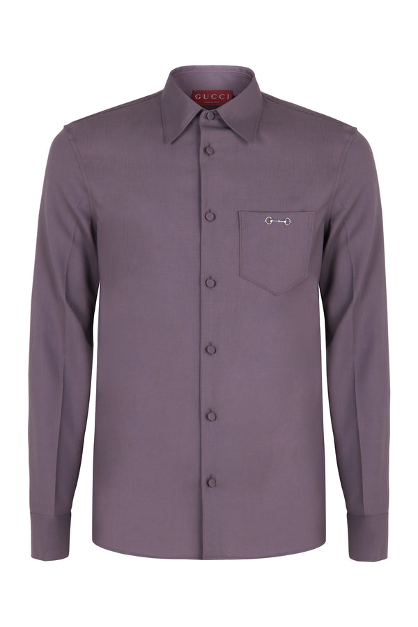 Shirt Wool Gabardine Wisteria
