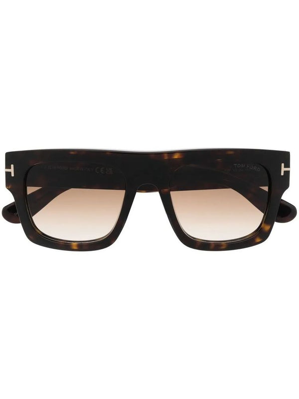Tortoiseshell Square-Frame Sunglasses 52f