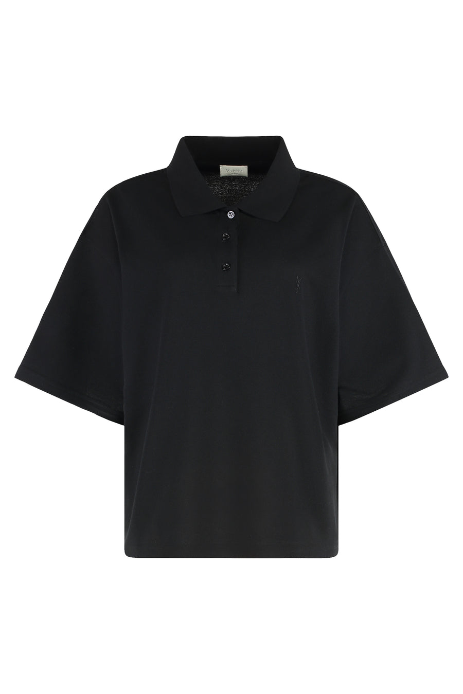 Polo Shirt Cotton-Piqué Black Tops