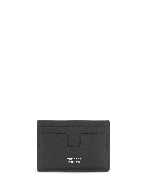 Tom Ford 100% calf leather Bos Taurus card case in black