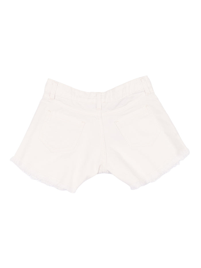 White cotton drill shorts Bermuda