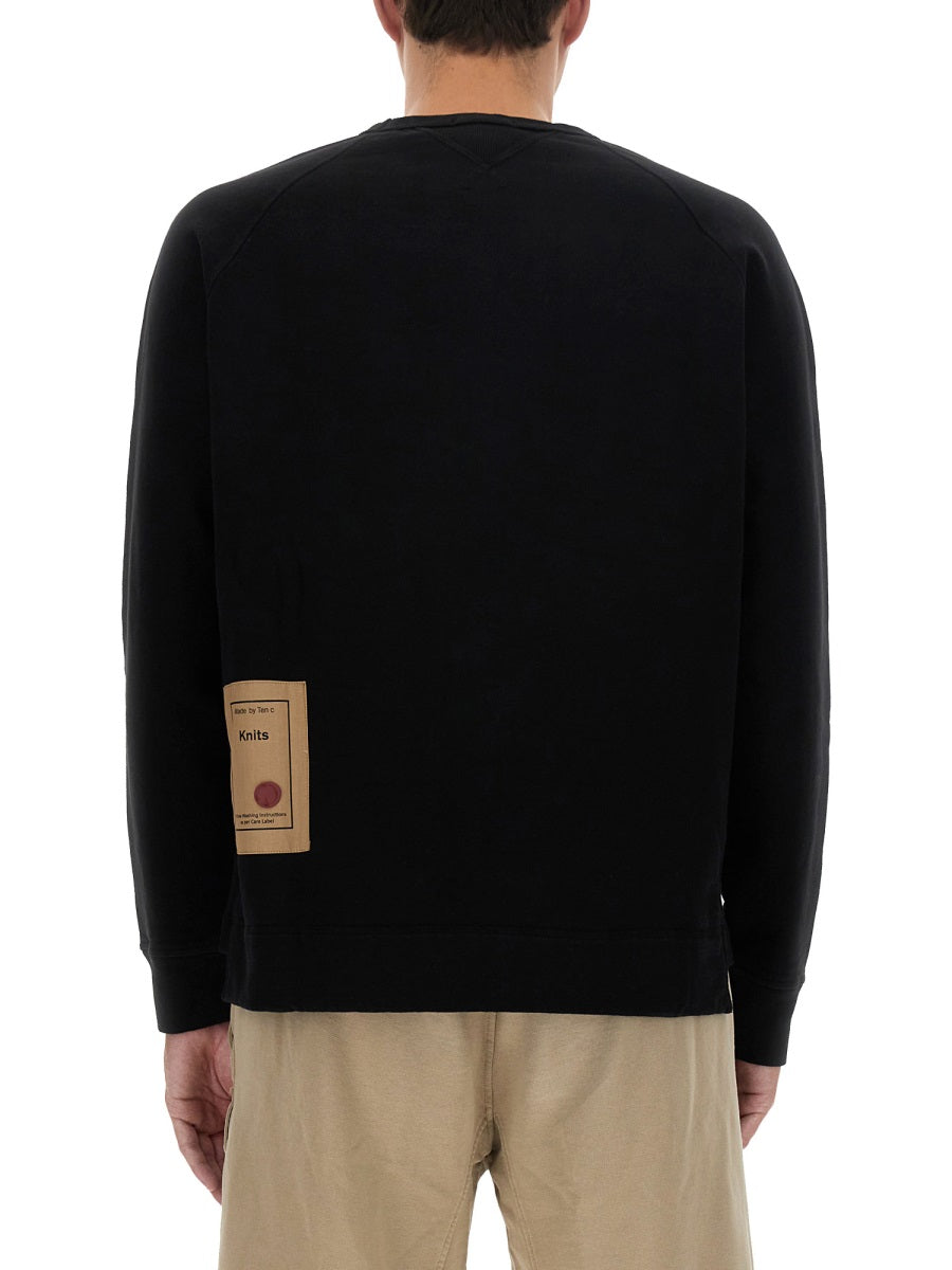 Sweatshirt With Logo Black Cotton Sweatshirts
