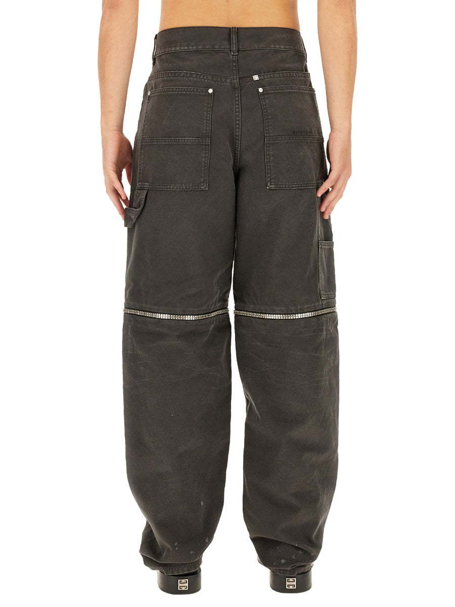 Jeans With Zip Black Cotton