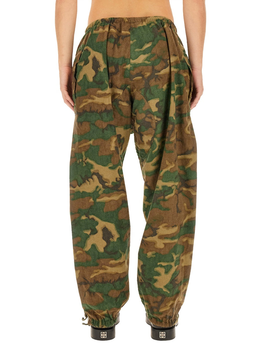 Camouflage Pants Green Cotton Trousers