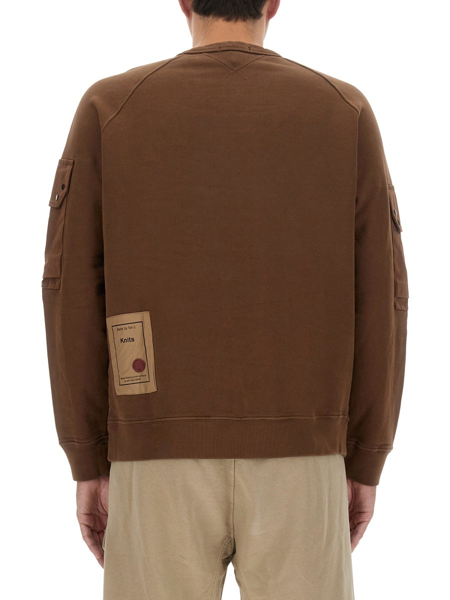 Sweatshirt With Logo Brown Cotton Sweatshirts