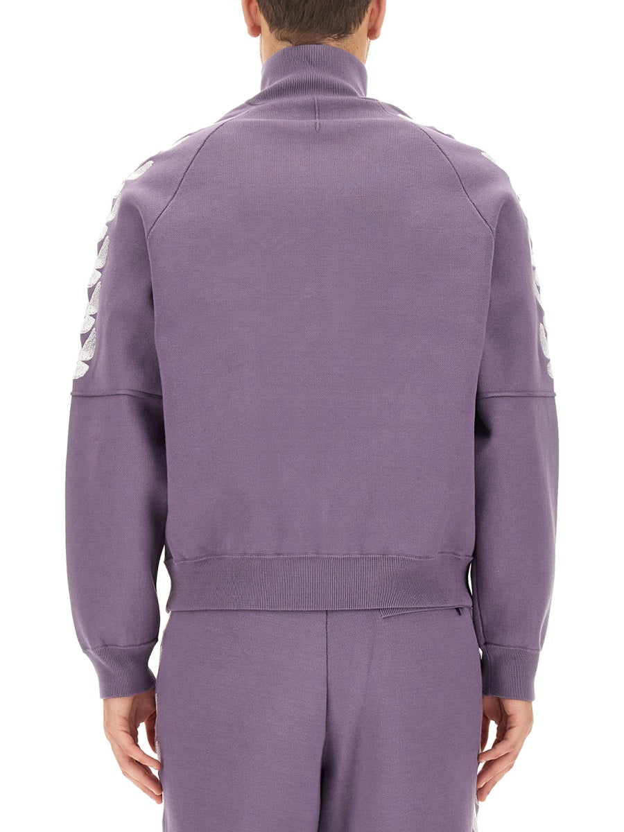 Logo Sweatshirt Purple Cotton Sweatshirts